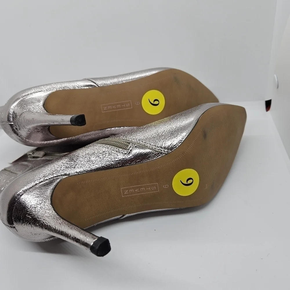 Steven New York Laili metallic ankle boots silver lavender 9M